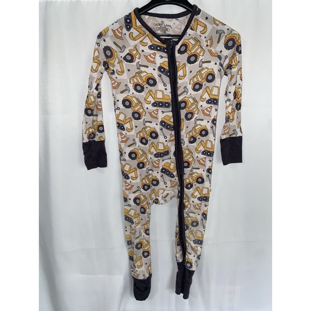 Caden Lane Construction Print 12-18 Months Bamboo Pajamas